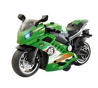 Generisch Figurine de moto, moto avec son et lumière, kit de figurines avec fonctions sonores et lumineuses, moto conviviale avec moteur à rétraction pour filles, enfants, adultes