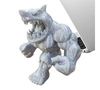 Generisch Figurine de requin amusante, sculpture d'animal musculaire, taille compacte avec écran de bureau, artisanat en résine avec finition de texture détaillée, décoration de bureau nouvelle