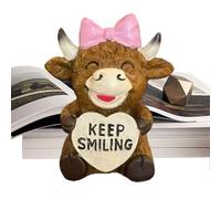 Generisch Figurine de vache en résine - Statue romantique et mignonne avec signe de cœur - Décoration de cuisine - Pour la famille, les amis, les vacances, un anniversaire, une fête, un bureau, un