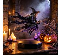 Generisch Figurine décorative magnétique de sorcière flottante sur un balai | Technologie flottante magnétique, décoration d'Halloween, décoration de table et d'étagère, idée cadeau créative