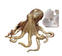 Generisch - Figurine - Sculpture d'animaux marins en laiton massif, objet décoratif inspiré, œuvre d'art d'exposition compacte, objet d'accent raffiné | Pour étagère de jardin, plateau de table