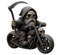 Generisch Figurine squelette décorative, statue décorative de bureau, sculpture de motard pour bibliothèque, salle de jeux, bar, table basse, table de chevet, décoration d'Halloween