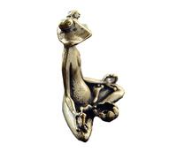 Generisch Figurines de grenouille, support de voiture, grenouille, support en laiton carbed, décoration intérieure rétro, fait à la main, grand yoga