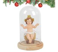 Generisch Figurines de Jésus - Figurine d'enfant Jésus lumineuse en résine avec lumière - Figurine de collection - Décoration de table chrétienne pour crèche de Noël