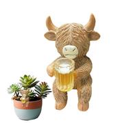 Generisch Figurines de vache drôle en résine - Vache qui boit - Pot de fleurs résistant aux intempéries - Pour jardin, balcon, extérieur, maison, ferme, Noël
