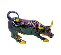 Generisch Figurines - Statue élégante en résine - Œuvre d'art inspirée du quartier financier - Sculpture de taureau chargée pour la maison et le bureau - Décoration de lieu de travail motivante