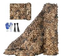 Generisch Filet de Camouflage Désert 10x10m 4x6m 3x4m 2x3m pour Brise-Vue Jardin, Militaire Camouflage Chasse Airsoft Forêt, Pare-Soleil Outdoor Déco, Filet Résistant Bivouac(11x13M)