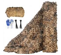 Generisch Filet de Camouflage Désert 2x3m 3x4m 4x6m 10x10m pour Chasse Airsoft, Filet Militaire Résistant pour Bivouac Camping, Brise-Vue Jardin Clôture, Pare-Soleil Outdoor Forêt(15x20M)