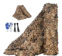 Generisch Filet de Camouflage Militaire Désert 3x3m 4x6m 10x10m 2x3m pour Chasse, Filet Résistant de Camping Bivouac, Brise-Vue Jardin Clôture, Pare-Soleil Déco Outdoor Forêt(3.5x12M)