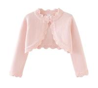 Generisch Fille T-shirt 2026 Cardigan en Tricot Décontracté pour Filles, Haut Ouvert Devant, pour les tout-petits Couleur unie Fille Vêtements blancs, Rose, 9-10 ans