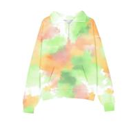 Generisch Filles Demi-Zip Sweatshirt Polaire Quarter Zip Pull Sweatshirts Fall Vêtements pour Adolescentes Filles Pouce Pull Fille Vert Olive, Orange, 7-8 ans