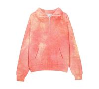 Generisch Filles Demi-Zip Sweatshirt Polaire Quarter Zip Pull Sweatshirts Fall Vêtements pour Adolescentes Filles Pouce Trou Pull Fille Taille 140, Rouge pastèque, 11-12 ans