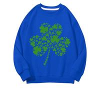 Generisch Filles et Garçons Sweats à col rond Printemps et Automne St Day Milieu et Grand Sweatshirts Enfants Rétro Personnalité Impression 2D Sweatshirt Décontracté Enfants Pull Bébé, bleu, 4-5 ans