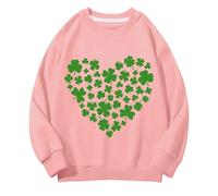 Generisch Filles et Garçons Sweats à col rond Printemps et Automne St Day Milieu et Grand Sweatshirts Enfants Rétro Personnalité Impression 2D Sweatshirt Décontracté Enfants Épais Pull Fille, Rose, 6