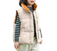 Generisch Filles Manteaux d'hiver pour Adolescents, Mignon, Lourd, Coupe-vent, Chaud, Doudounes à Capuche, Mode Automne, Vestes matelassées Rembourrées Noir Long, beige, 100