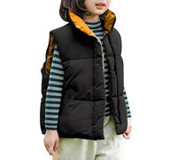 Generisch Filles Manteaux d'hiver pour Adolescents, Mignon, Lourd, Coupe-vent, Chaud, Doudounes à Capuche, Mode Automne, Vestes matelassées Rembourrées Noir Long, Noir , 140