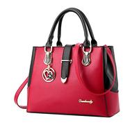 Generisch Filles Rétro Solide Chat Frange Épaule Fermeture éclair Sac à Main Sacs Élégant Rétro Femmes Sac à Main Personnalisé pour Femmes (Rouge, Taille unique)