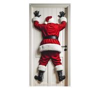 Generisch Film de porte de vacances - Couverture de de Père Noël, et facile à accrocher | Idéal pour la porte d'entrée, le salon et les décorations de fête festives