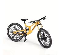 Generisch Finger Modèle de vélo de montagne, 1:10, jouet miniature, ornements de modèle de VTT, mini modèle de vélo (jaune)