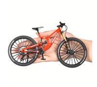 Generisch Finger Modèle de vélo de montagne, 1:10, jouet miniature, ornements de modèle de VTT, mini modèle de vélo Bend (rouge)