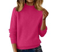 Generisch First Line Ready Made Clothing Maillot de corps à col roulé pour femme, hiver 2025, nouveau pull en laine sculptant écharpe pour femme, Rouge pastèque, XX-Large