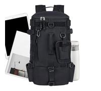 Generisch Fischer Sac à dos Oxford avec plusieurs poches, sac de pêche avec porte-canne, pour la pêche, le camping, la randonnée, l'école, le sport, les voyages, Noir , Siehe Beschreibung, Voir