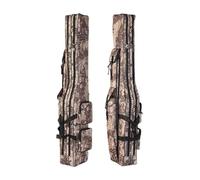 Generisch Fishing Rod Sac de transport 2 couches pour cannes à pêche avec 4 compartiments - Pour l'extérieur, randonnée, lac, camping, eau douce et eau salée, kayak, voyage, bateau