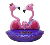 Generisch Flamant rose dansant à l'énergie solaire, décoration de tête oscillante de dessin animé, jouet de bureau pour tableau de bord, accessoire décoratif, maison, bureau, pré