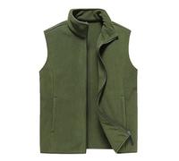 Generisch Fleeceweste Herren Dünn Leicht, Herrenwesten Übergrößen Gilet Einfarbig Sportwesten Stehkragen Übergangswesten Herbst Winter Ärmellos Jacke Bequeme Arbeitsweste Fleece Weste