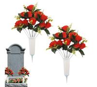 Generisch Fleurs tombales - Arrangement artificiel réaliste | Fleurs de cimetière pour le vase funéraire pour la décoration, | Pour terrasse dimanche mort, funérailles funéraires pelouse