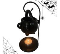 Generisch Fondeur de cire d'Halloween - Porte-bougie chauffe-plat - Brûleur à huile | Witches Home Yoga Room Meditation Decor, Black Aroma Diffuser Bougie