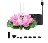 Generisch Fontaine solaire de jardin - Pulvérisateur d'étang flottant - Jeu d'eau pour l'extérieur - Pompe solaire automatique avec tête de lotus - Kit de buses solaires écologiques pour bain