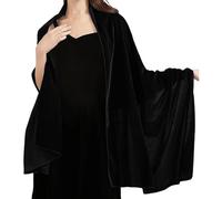 Generisch Foulard en velours pour femme pour mariage, demoiselle d'honneur, vêtements d'extérieur, soirée, robe de bal, accessoires, écharpe tube pour femme, Noir , taille unique