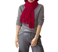 Generisch Foulards d'entretien en cuir pour l'hiver avec sensation polyvalente, style pompons, chauds et adaptés comme cache-cou, gants pour femme écran tactile avec écharpe, rouge, taille unique