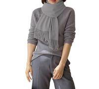 Generisch Foulards d'entretien en cuir pour l'hiver avec sensation polyvalente, style pompons, chauds et adaptés comme cache-cou, gants pour femme écran tactile avec écharpe, Light Ashy, taille unique