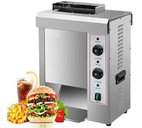 Generisch Four grille-pain continu 425 x 295 x 615 mm avec minuterie et température réglable 50-300 °C, 2000 W, acier inoxydable, bouton rotatif