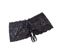 Generisch Frauen Spitze niedrige durchsichtige offene Schritt-Briefs (Black, One Size)