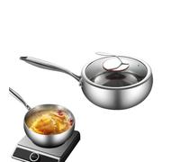 Generisch Friteuse anti-adhésive - Deep Frying Pan avec couvercle - Revêtement en titane - Chauffage rapide - Plat à induction - Accessoire de cuisine pour la fabrication de plats Stir-Fry