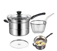 Generisch Friteuse de cuisine en métal - 20,6 x 12,7 cm - Avec panier à tamis - Accessoire de cuisine polyvalent pour pâtes, boulettes, pâtes