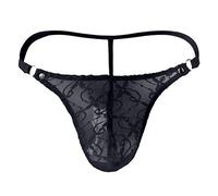 Generisch G-saitige courte dentelle string culotte sac homme maille arrière sac homme, Noir , XL