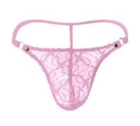 Generisch G-saitige courte dentelle string culotte sac homme maille arrière sac homme, Rose, XL