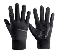 Generisch Gants de cyclisme d'hiver unisexes, doublés en polaire, coupe-vent, froids, compatibles avec écran tactile, imperméables (noir, taille unique)