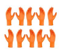 Generisch Gants de travail | Gants de travail en nitrile lourds orange avec surface adhérente, 10 x indéchirables, travail lourd, texturé, protection de sécurité pour mécaniciens, automobile