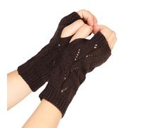 Generisch Gants Décontractés, Unicolore Mitaines en Tricot Sans Doigts pour Un Usage Quotidien, Vêtements De Main Chauds Texturés, Manchettes De Poignet Confortables, Hiver (Marron, Taille Unique)