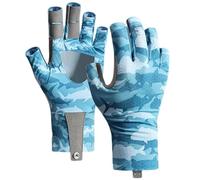 Generisch Gants demi-doigts de pêche - Gants de cyclisme respirants - UPF50+ - Pour voile, pêche, soie glacée, respirants, légers, antidérapants