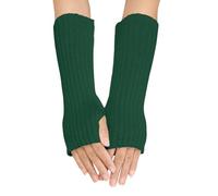 Generisch Gants d'hiver en tricot de couleur unie - Mitaines en tricot - Manchettes courtes - Chauffe-mains - Chauffe-mains - Pour femme et fille, O Armée Vert, taille unique