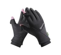 Generisch Gants d'hiver pour homme et femme - Avec deux doigts - Pour écran tactile - Polaire - Coupe-vent - Chaud - Tricot - Gants intérieurs antidérapants - Antidérapants - Invisible