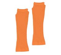 Generisch Gants en maille des années 80 pour femmes et filles comme accessoires de costume Gants de téléphone portable (orange, taille unique)