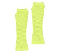 Generisch Gants en maille des années 80 pour femmes et filles comme accessoires de costume Gants de téléphone portable (jaune clair, taille unique)