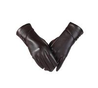 Generisch Gants Robe d'hiver pour femme en cuir avec doublure sérigraphiée, coupe-vent, chaude, daim (marron, taille unique)